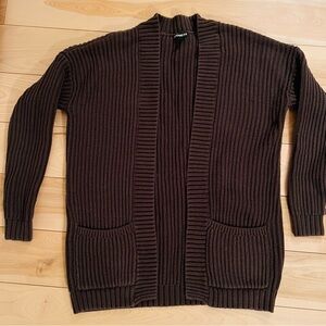 Express Olive Green Ribbed Knit Cardigan